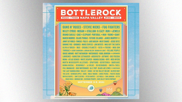 Stevie Nicks, Guns N' Roses among artists headlining 2021 BottleRock Napa Valley festival