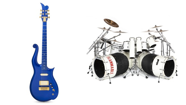 Prince guitar, Alex Van Halen drum kit sell for more than $200K at music memorabilia auction