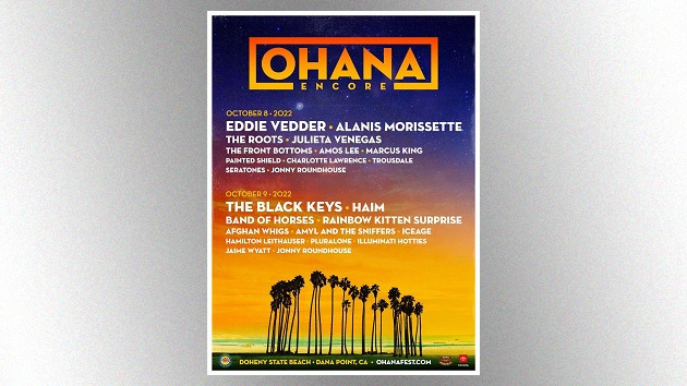Alanis Morissette among artists playing at Pearl Jam singer Eddie Vedder's 2022 Ohana Encore festival